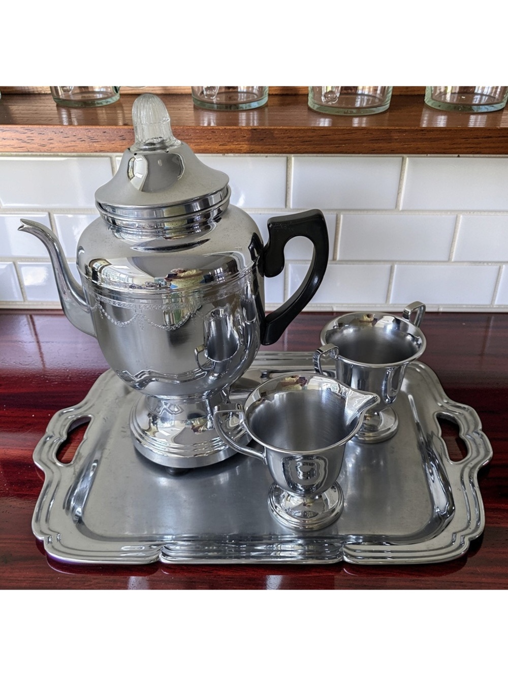 Vintage Farberware No. 238 Chrome Coffee Service Set – No. 208 Percolator